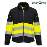 Portwest PW375 H-Vis Softshelljack zwart-geel