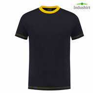 Indushirt TS180 T-shirt bicolor  1030 marine-geel