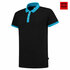 Tricorp 201002  Polo Bicolor Fitted  zwart-turquoise